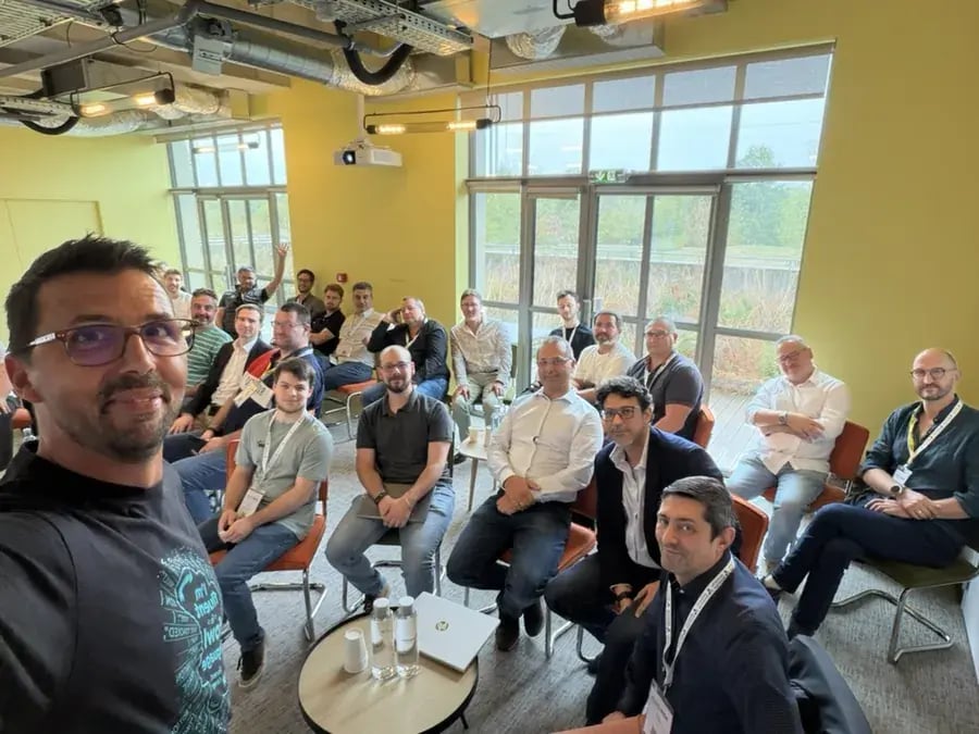 Frédéric Afonso avec les participants de son atelier aux ADN Days